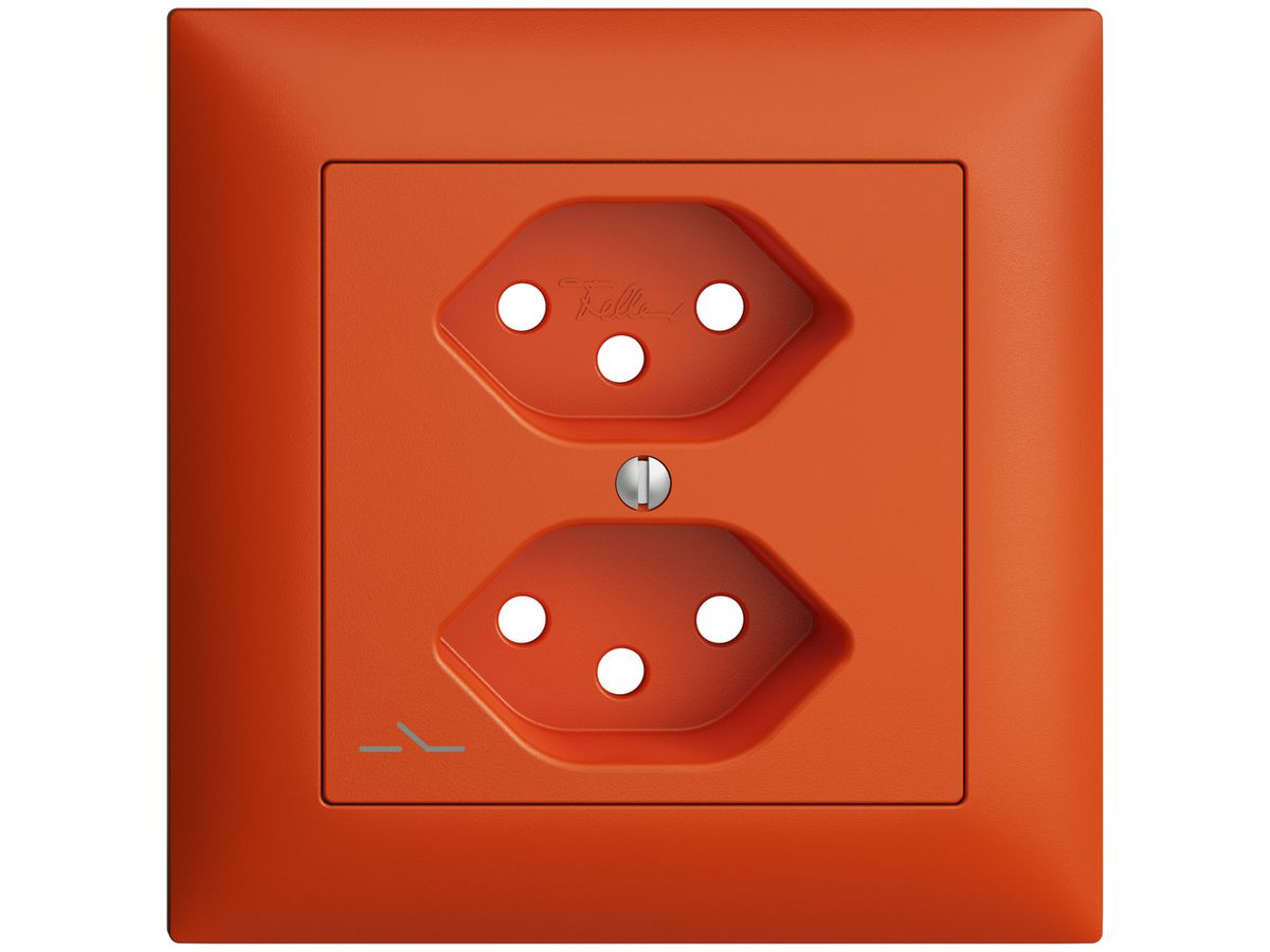 Frontset EDIZIOdue orange 88×88mm 2×T13/1 mit Shutter