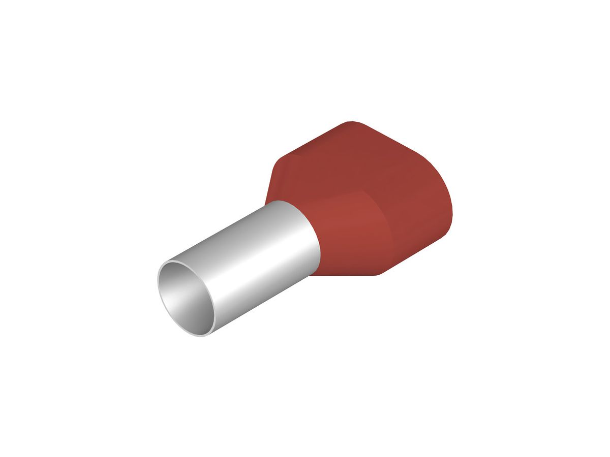 Zwillings-Aderendhülse Weidmüller H isoliert 2×10mm² 12mm rot DIN lose
