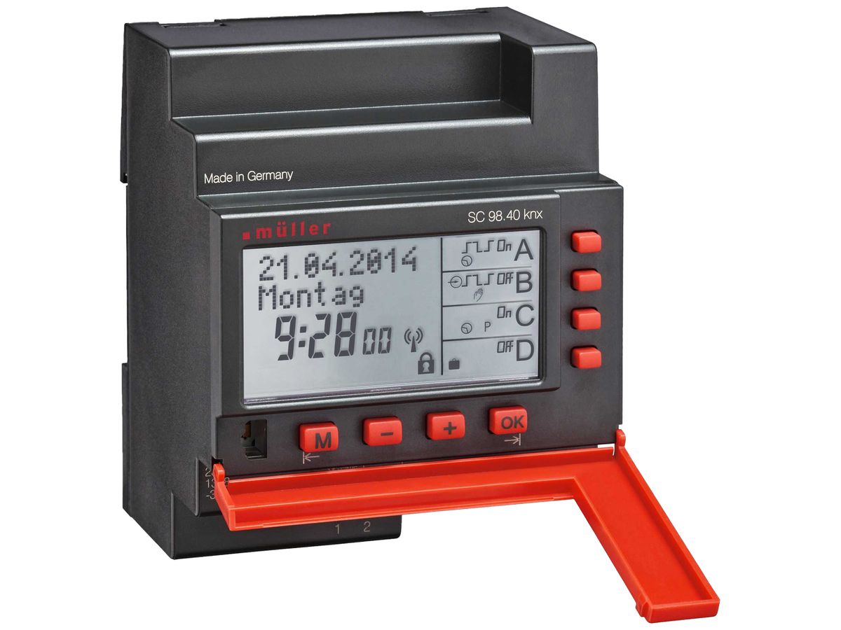 REG-Schaltuhr KNX müller SC 98.40 4-Kan Tag/Woche/Jahr GPS 4TE