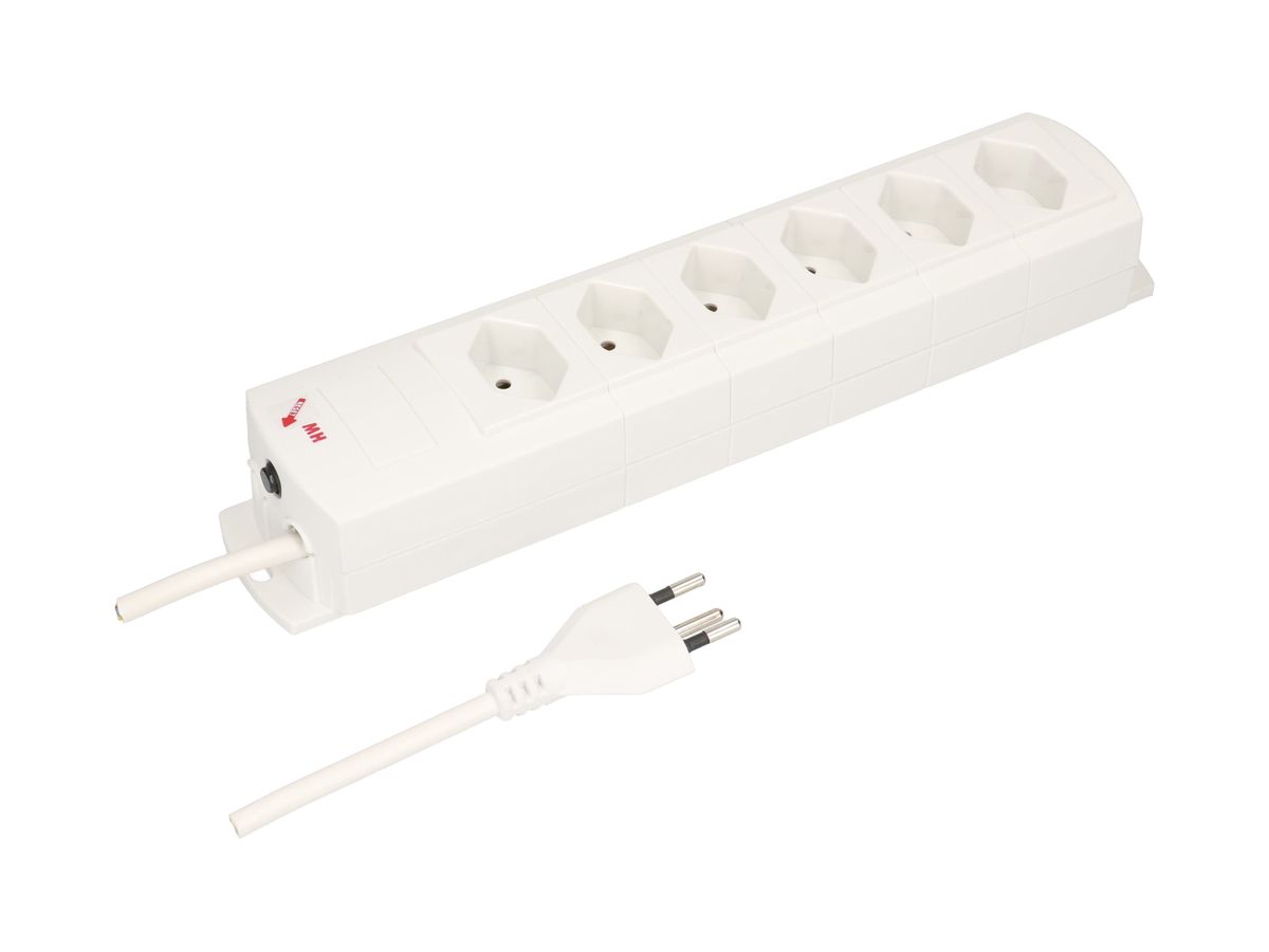Steckdosenleiste MAX HAURI Prime-Line 6×T13 Td 3×1mm² 1.5m weiss