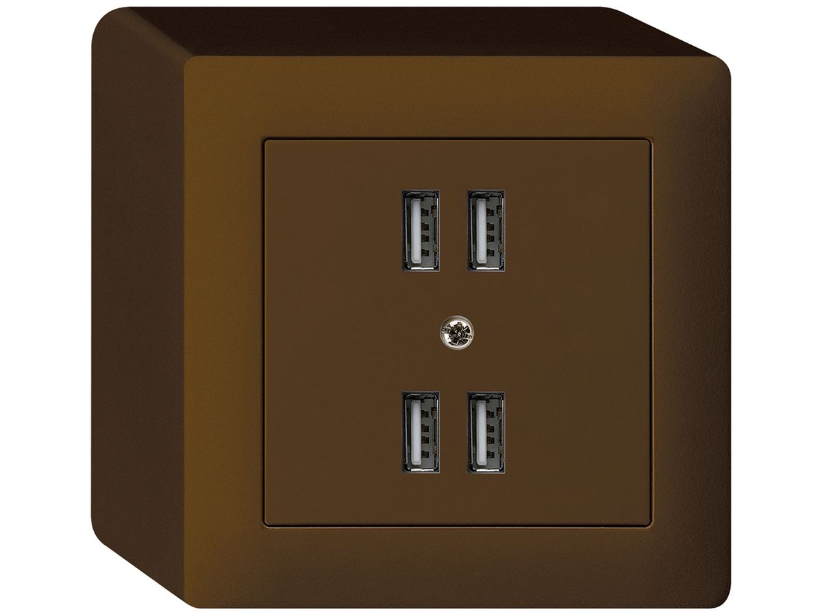 AP-Steckdose 4×USB kallysto Q 2400mA braun