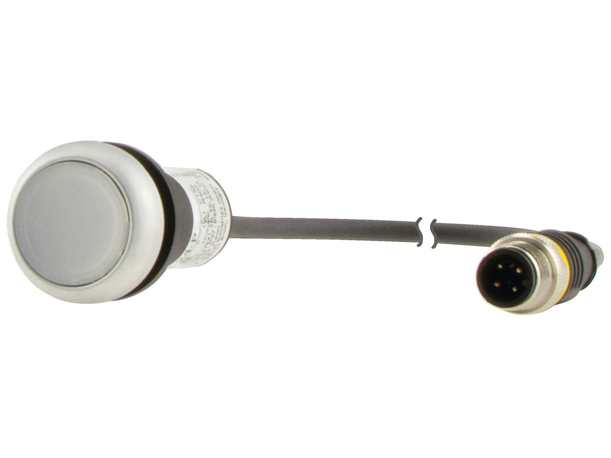 Leuchtdrucktaster Eaton C22-DL-W-K10-24-P1 flach weiss Ø22.5mm 1NO IP67/IP69K