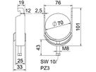Schnellverleger BET 2056 U-Fuss Metall 64…70mm 1×Kabel A4 1.4571