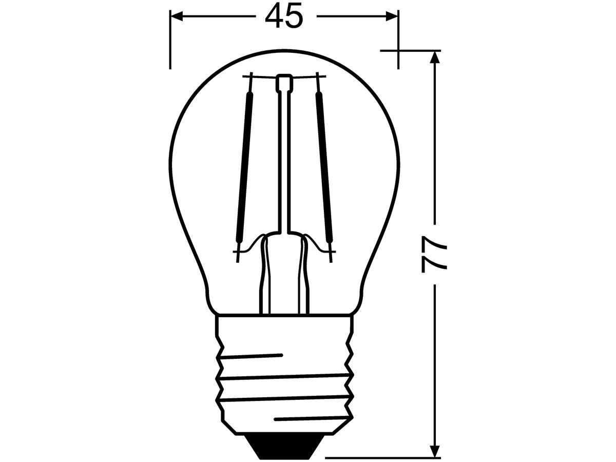 LED-Lampe PARATHOM CLASSIC P25 FIL CLEAR E27 2.5W 827 250lm