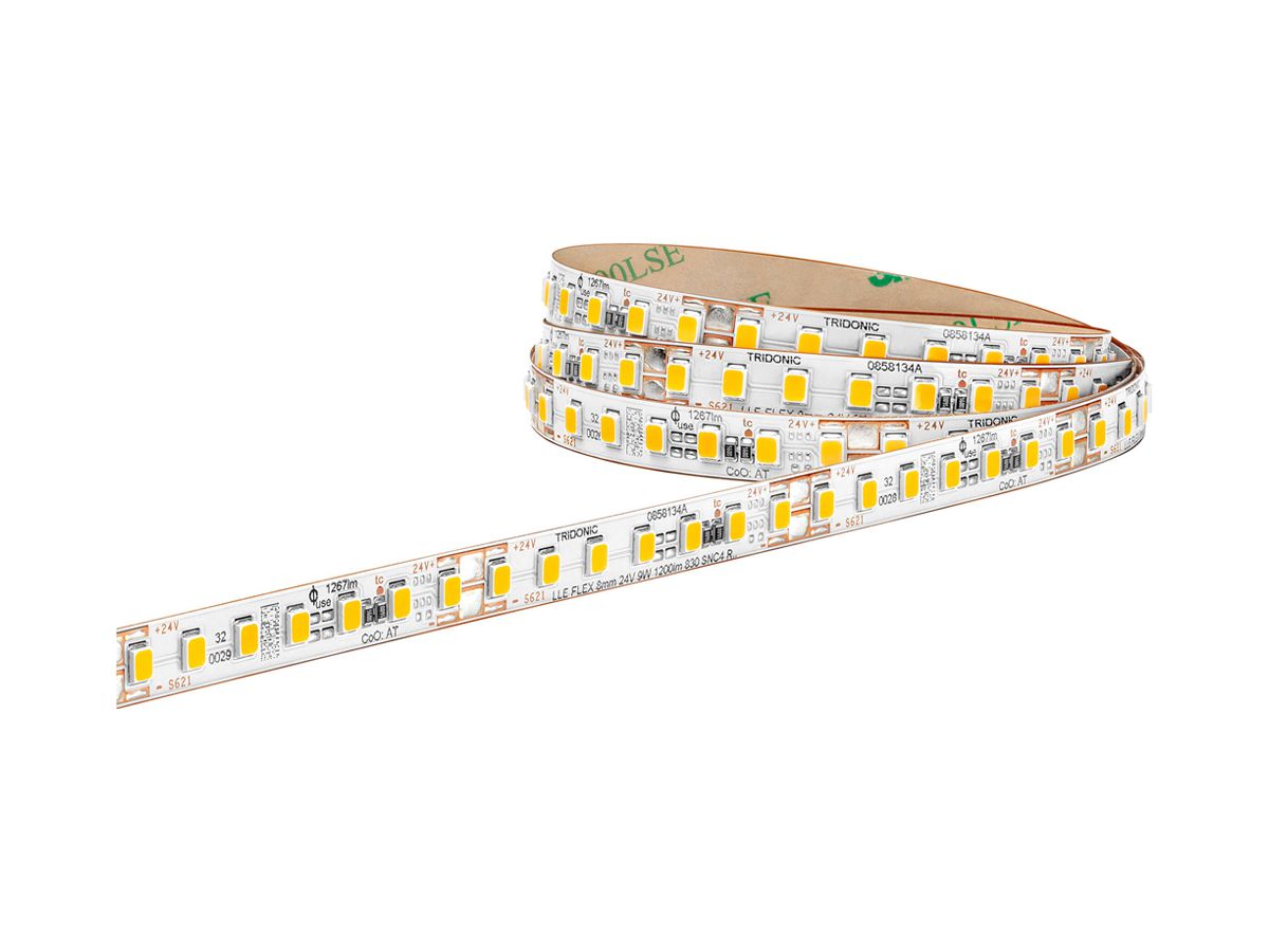 LED-Lichtband Tridonic LLE FLEX 21.6…26.4V 10.7W 1300lm 3000K 120° 5m