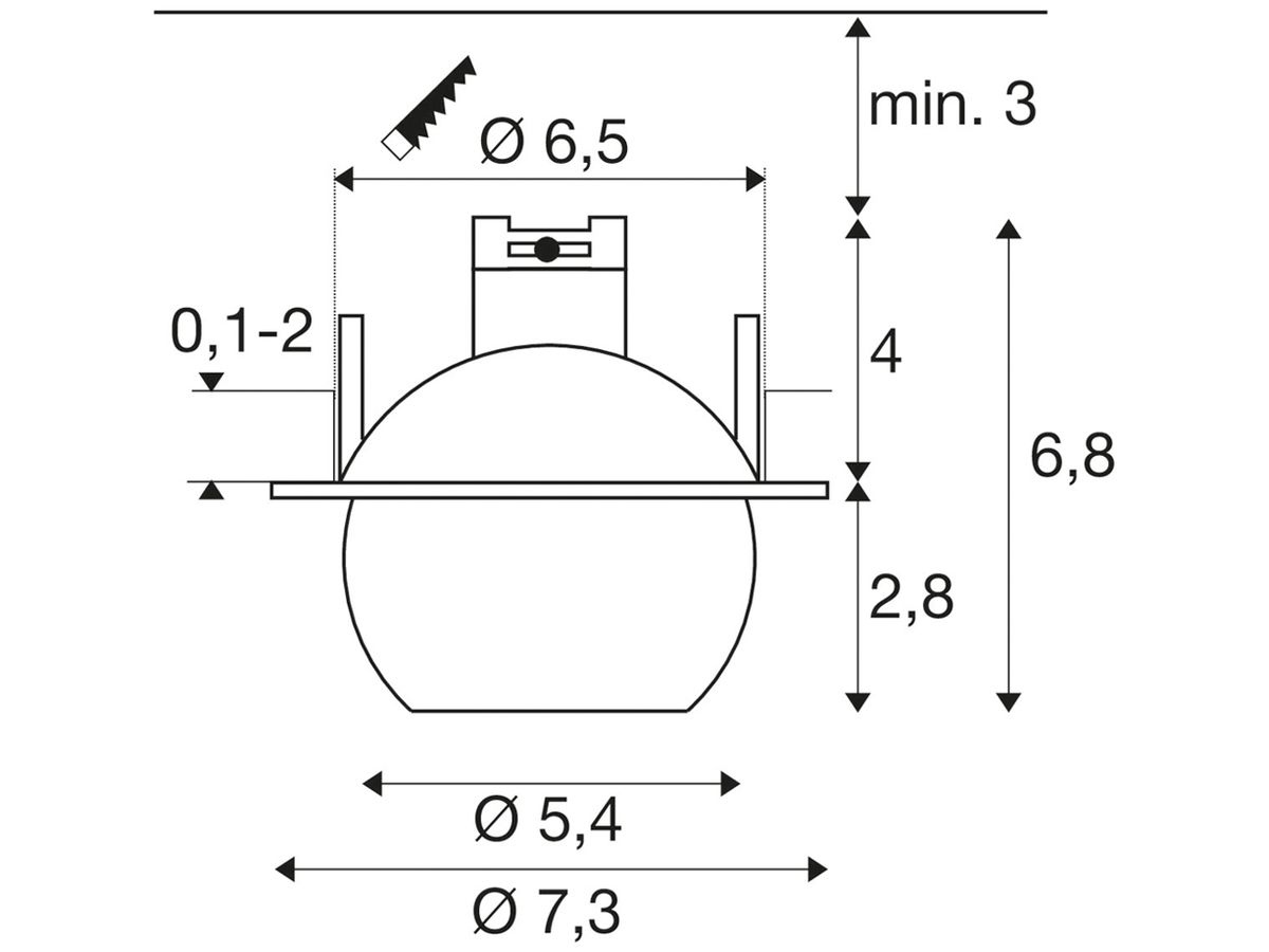 EB-LED-Spot SLV DYSKO 7W 750lm 2700K MB DIM Ø73×68mm schwarz