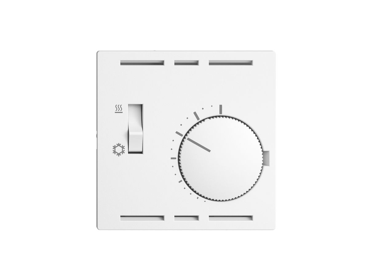 Abdeckset für Thermostat EDIZIOdue, mit Schalter Heizen/Kühlen, 60×60mm, weiss