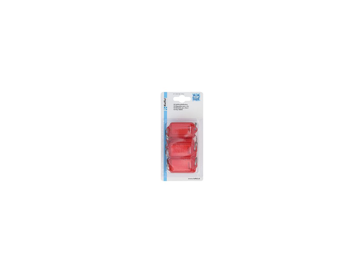 Bezeichnungsschild Rieffel KT 1000 22×38mm Kunststoff rot 10Stk