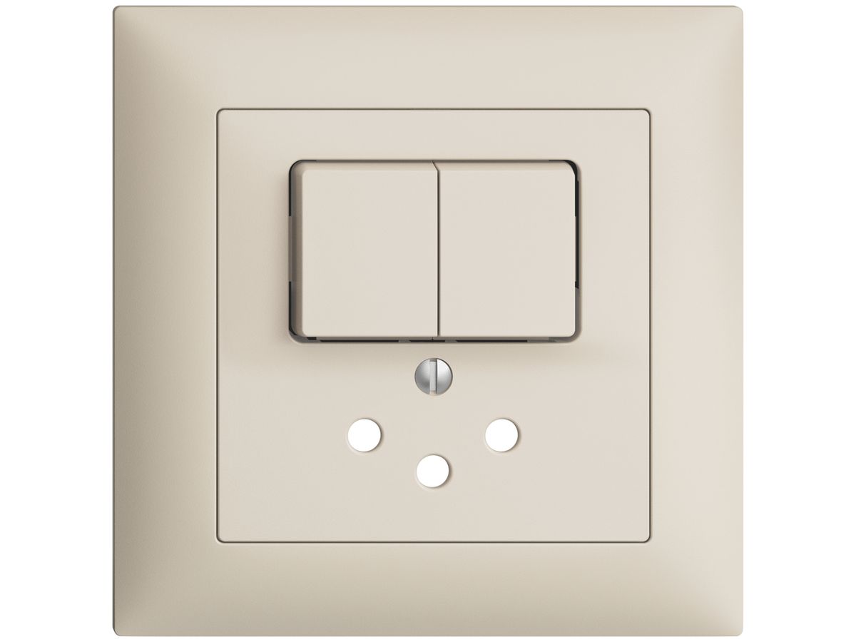UP-Frontset, EDIZIOdue crema 88×88mm für KK mit 2 Taste+T12