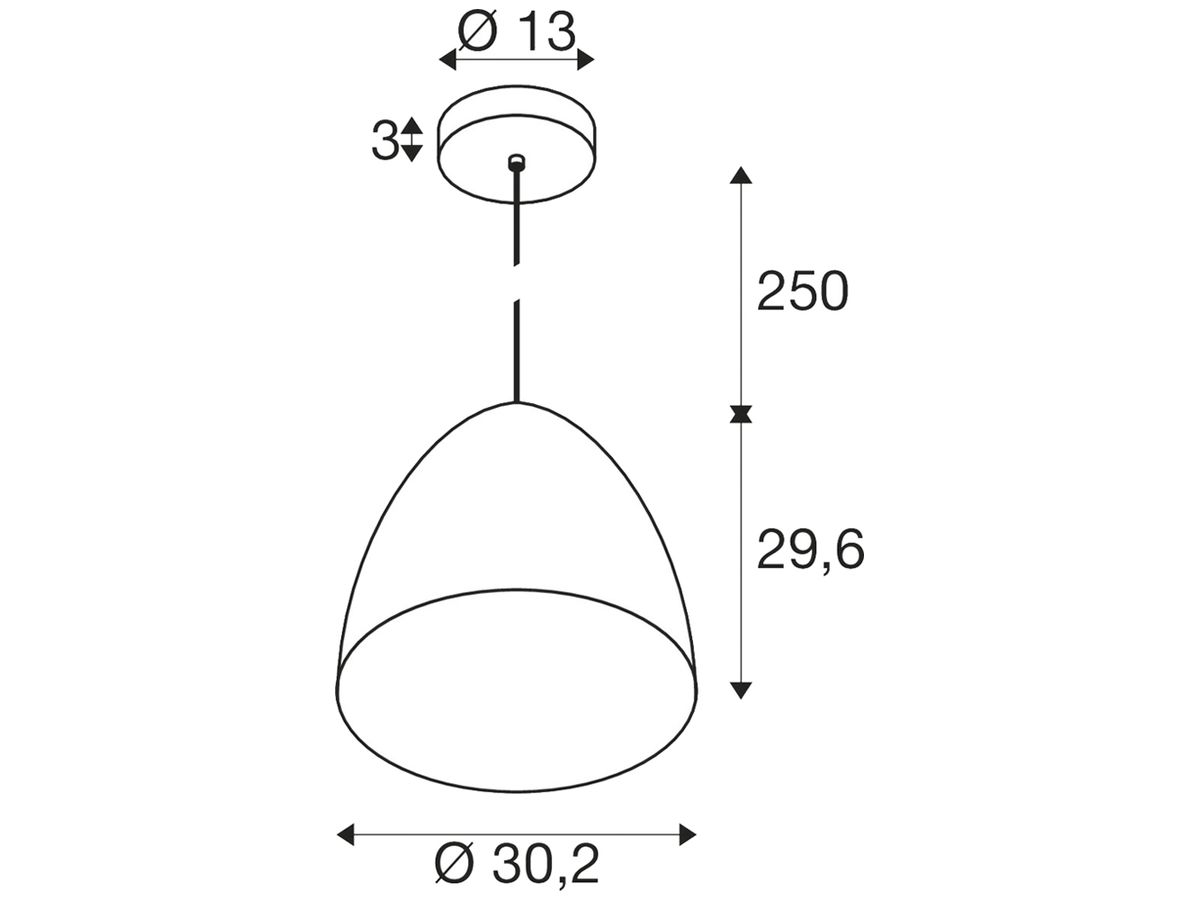 Pendelleuchte SLV PARA CONE 30 E27 1×60W Ø302mm schwarz/gold