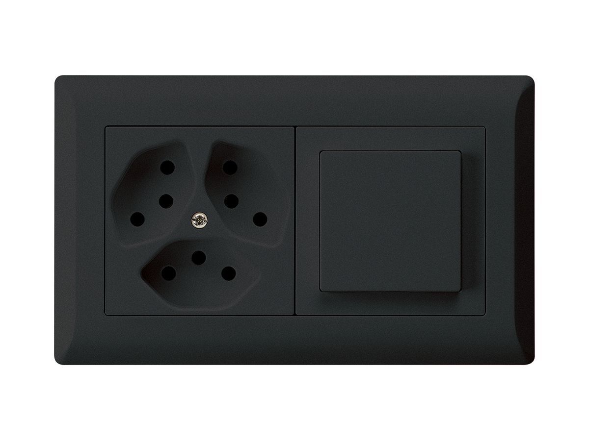 UP-Kombination kallysto.line Gr.I-I horizontal 3×Typ 13+Schalter S3 schwarz