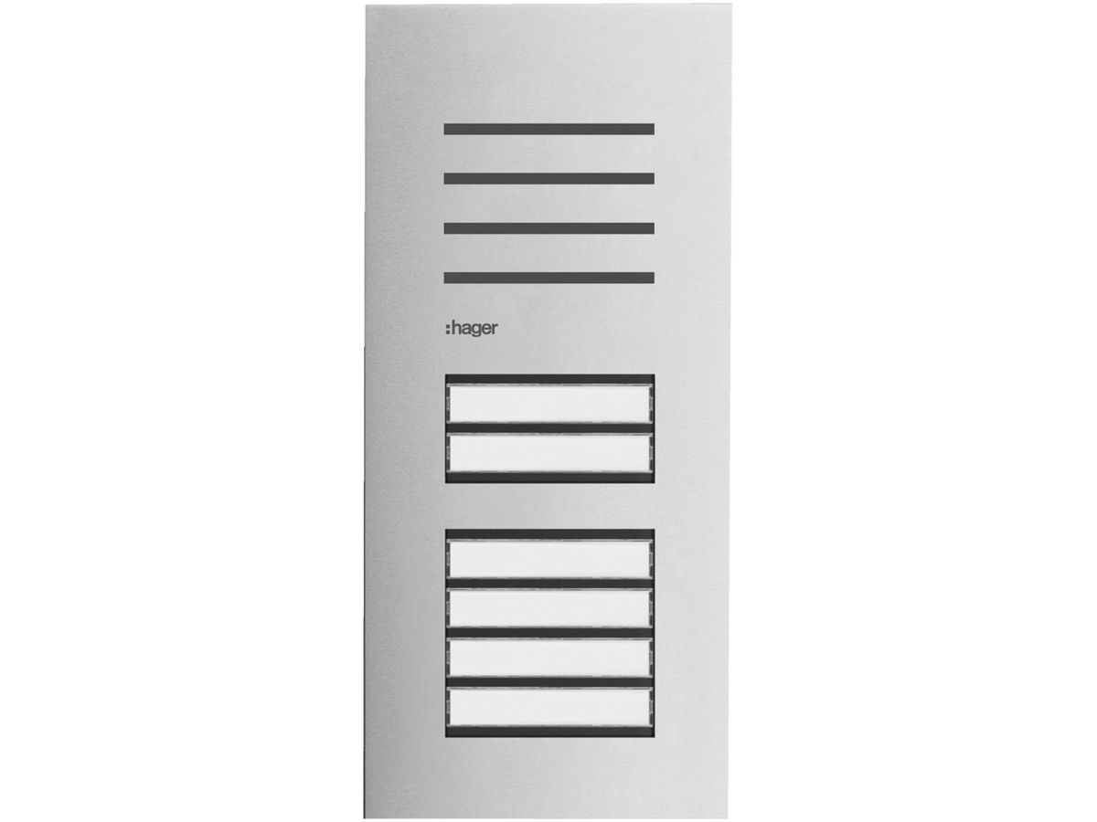 Aussenstation Audio Hager elcom.one 2-Draht für 6Wohnungen Edelstahl