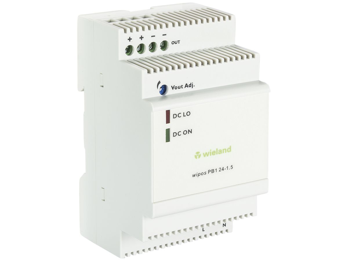 REG-Schaltnetzteil WIPOS 24VDC / 1.5A, 1-phasig, 3TE