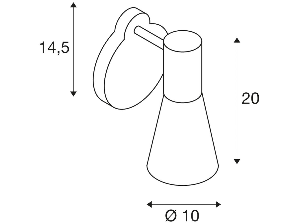 Wandleuchte SLV PHELIA, GU10 35W mit Schalter IP20 schwarz