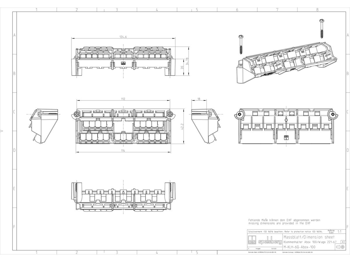 Klemmenhalter Spelsberg Abox 100 KH 221 6²