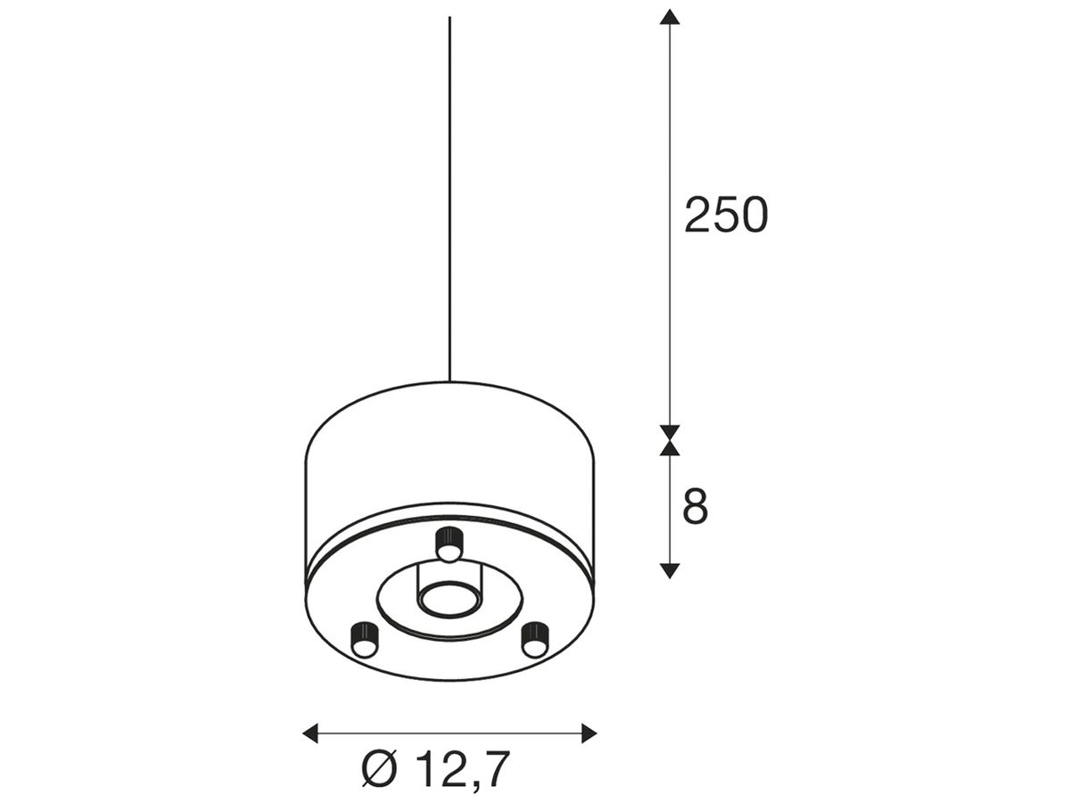 Pendelleuchte SLV PARA DOME E27 max. 150W schwarz, Schirm separat bestellen