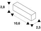 Längsverbinder SLV für AP-Stromschiene S-TRACK DALI 3-phasig weiss