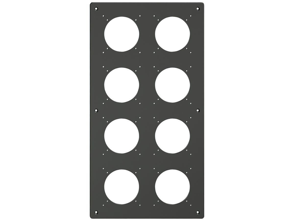 Montageplatte Feller NEVO SNAPFIX® 4×2 Ø69mm 225×425mm schwarz