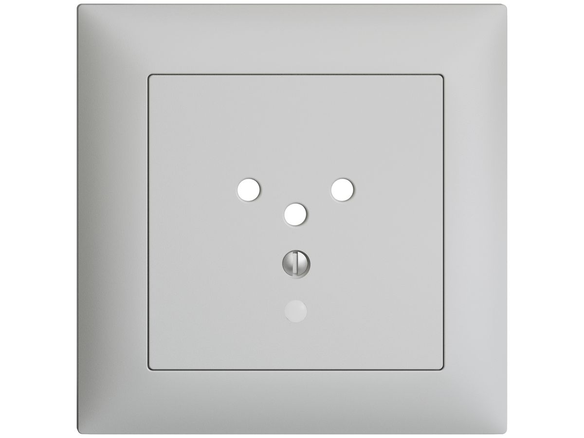 UP-Frontset EDIZIOdue T12 hellgrau 88×88mm mit Linse für Steckdose