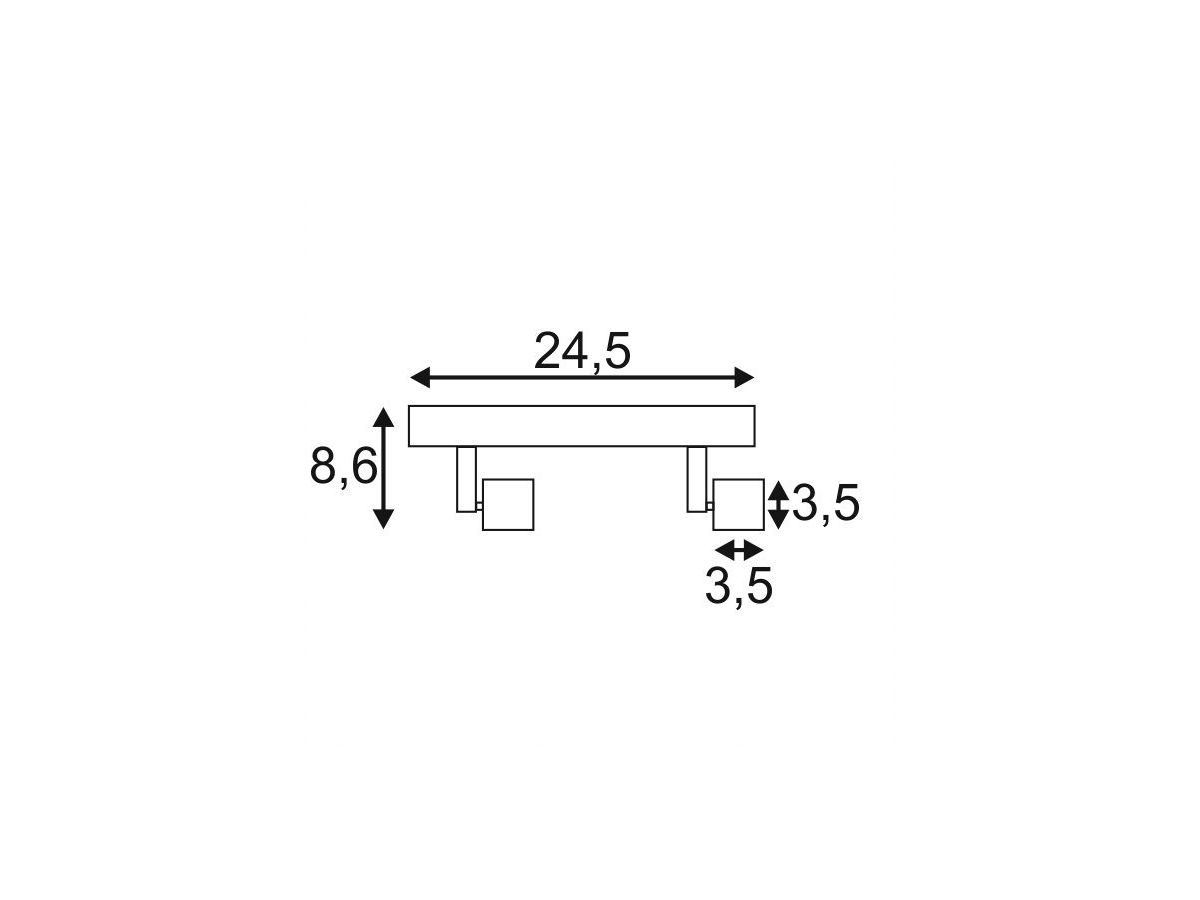 Deckenleuchte SLV PURI, 2×GU10 50W mit Decoring IP20 weiss