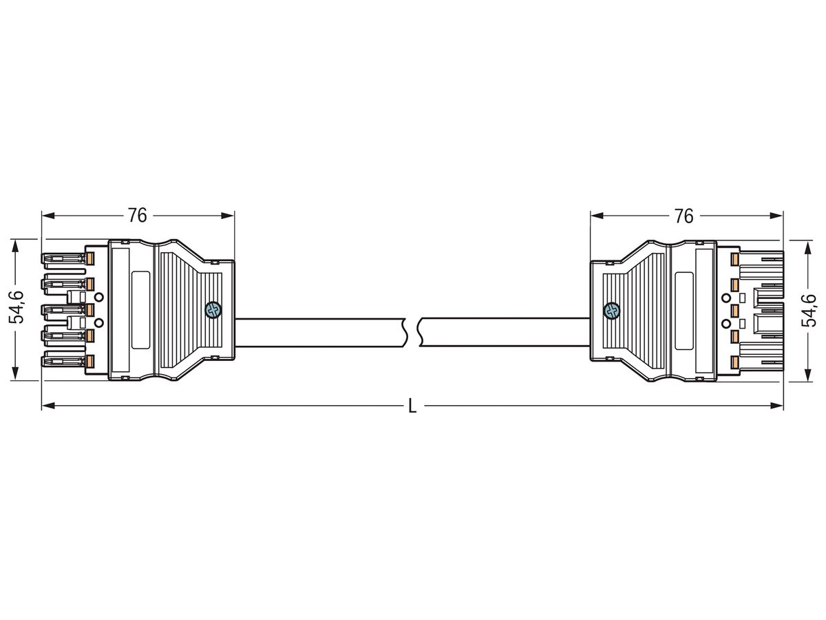 Verbindungsleitung WAGO 5×1.5mm² 16A 400V 8m Cod.L grau