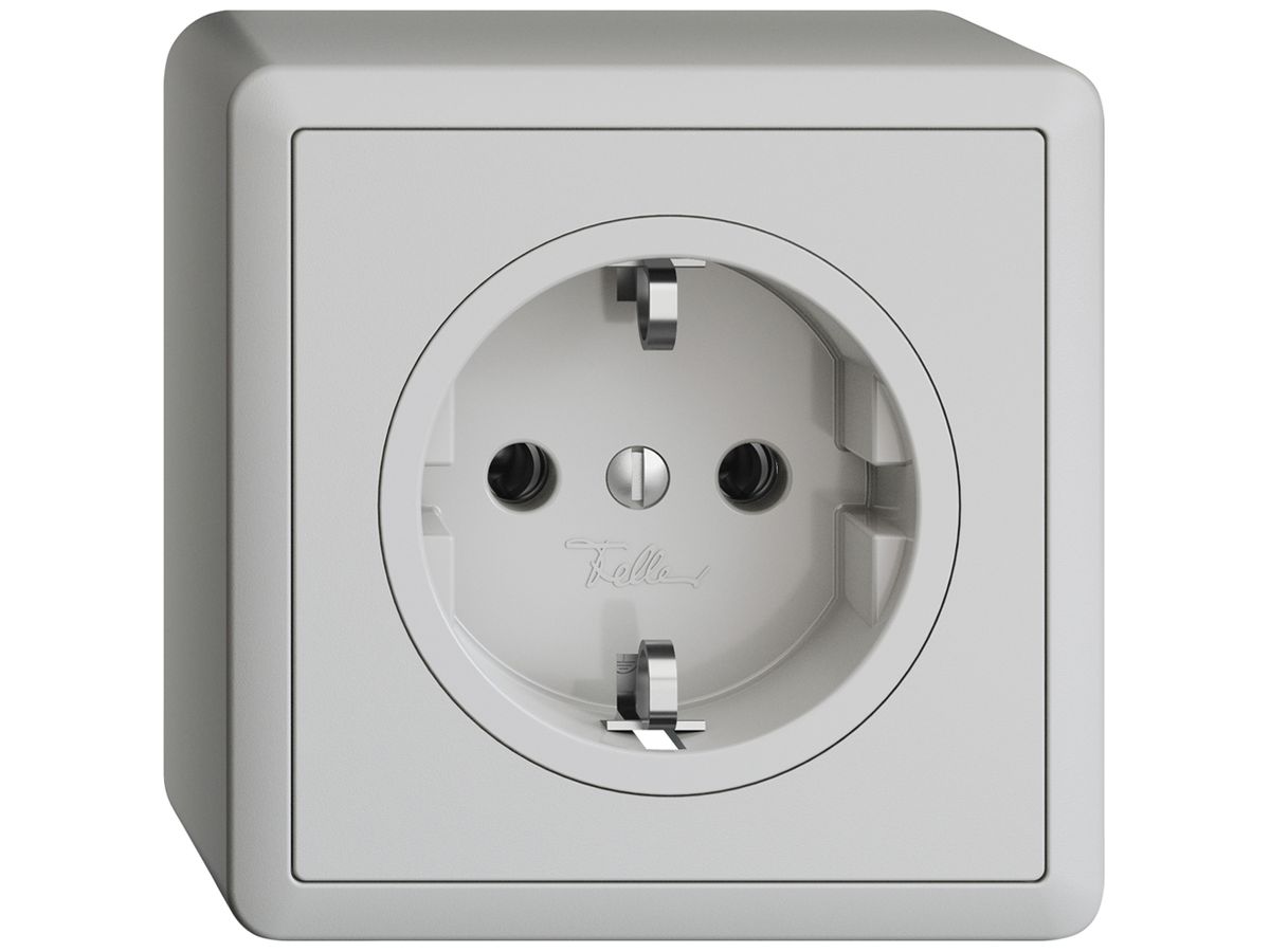AP-Steckdose Feller EDIZIOdue Schuko 16A 230V 74×74mm hellgrau