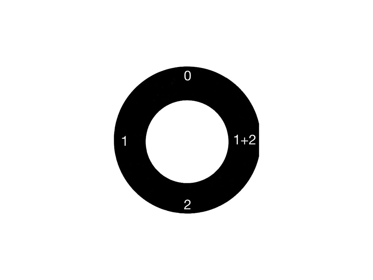 Frontset basico für Schlüsselschalter Schema 1 schwarz Ø43mm