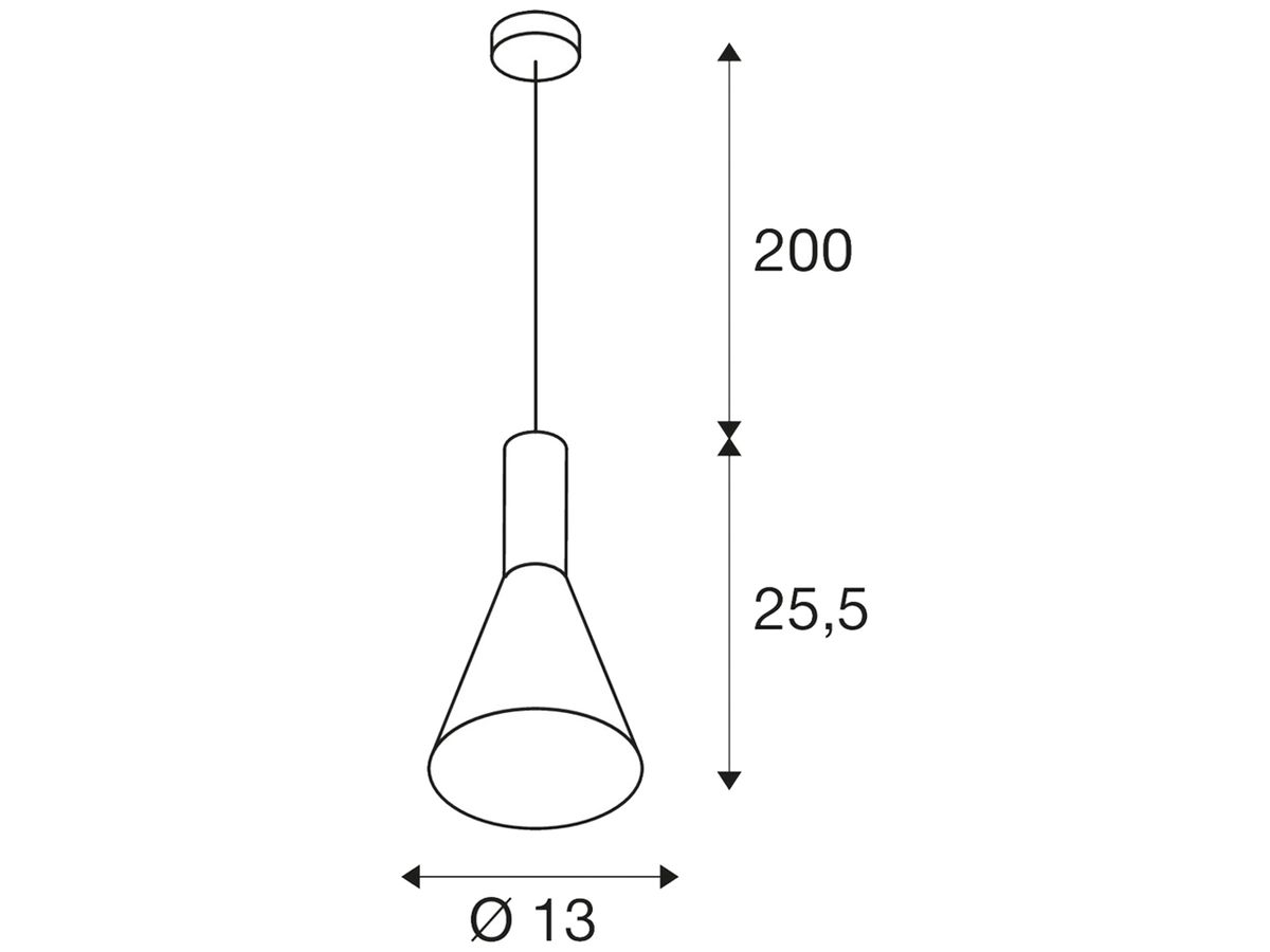 Pendelleuchte SLV PHELIA 130 E27 23W Ø130×255mm schwarz/gold
