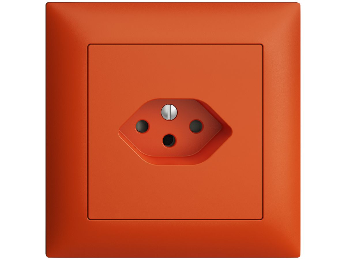 UP-Steckdose EDIZIOdue T13 orange mit Shutter