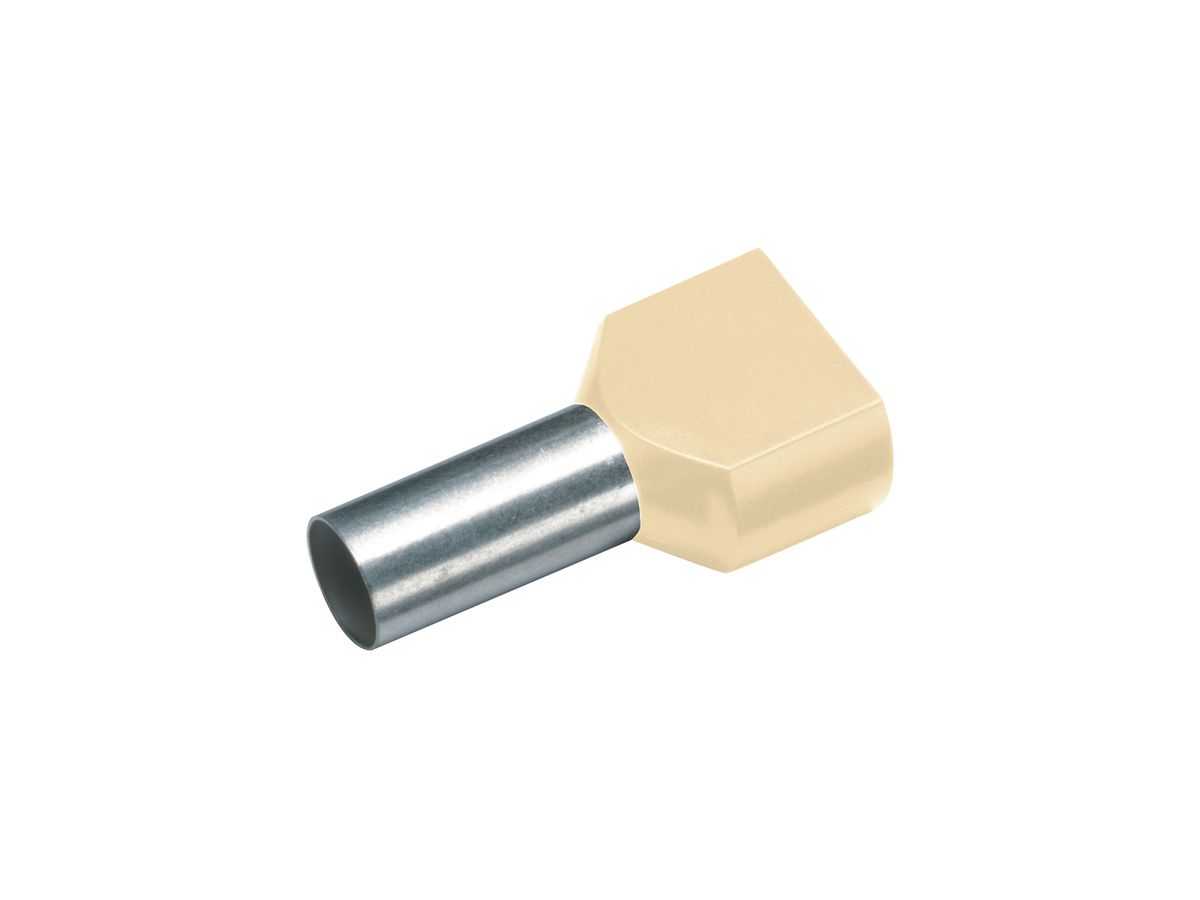 Zwillings-Aderendhülse Cimco 10mm² 14×26mm Kupfer PP elfenbein