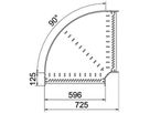 Bogen BET RB 90° 110×600mm Edelstahl A2 blank