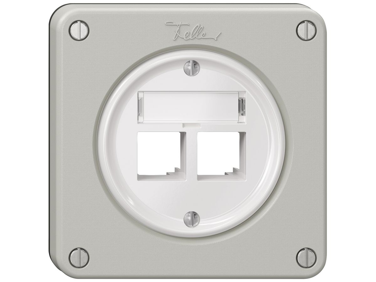 Montageset NEVO EASYNET S-One SNAPFIX® für 2 Buchsen 87×87mm lgu