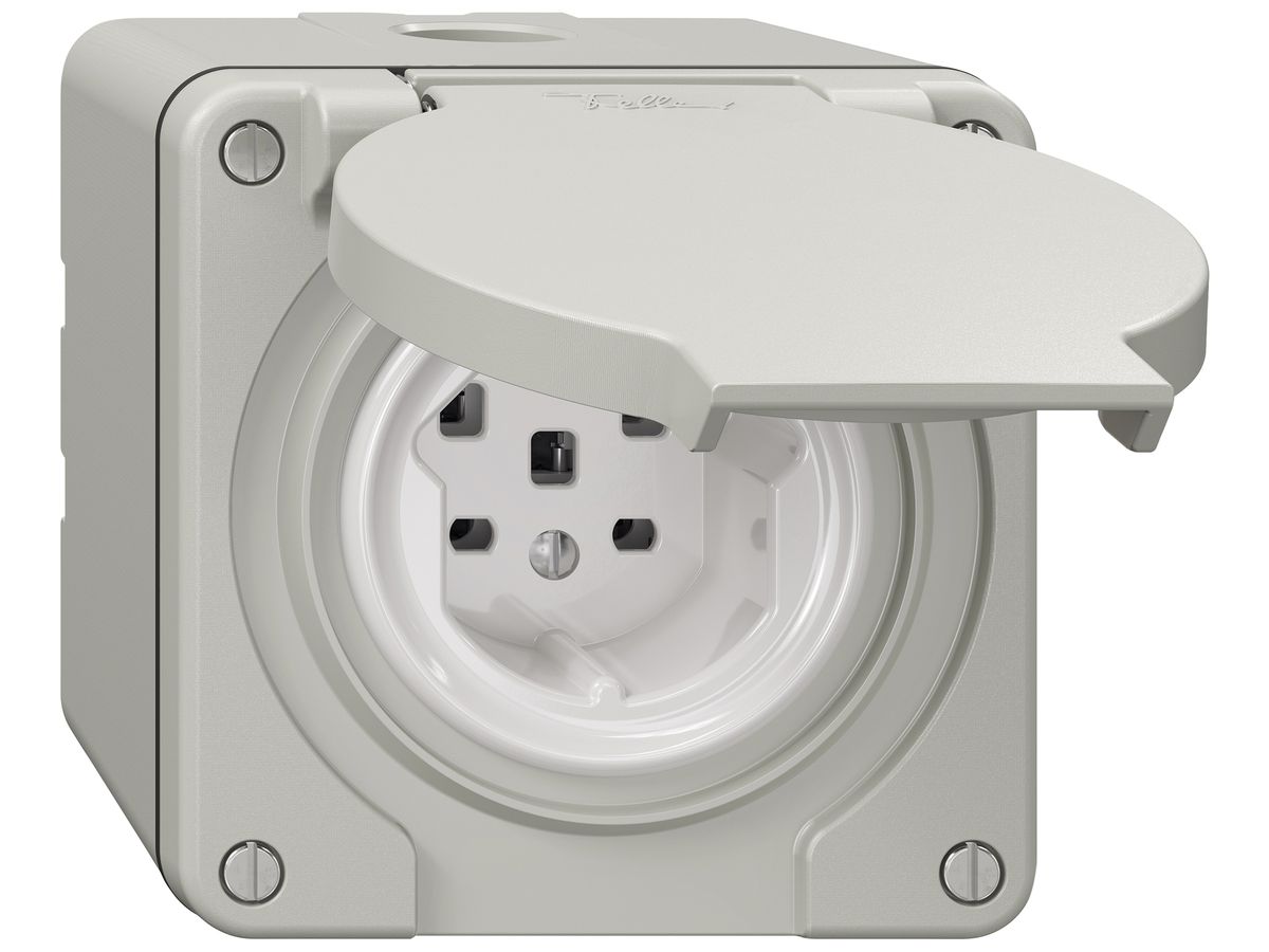 AP-Steckdose NEVO SNAPFIX® 1×T25 16A 440V 87×87×70mm IP21 lgu