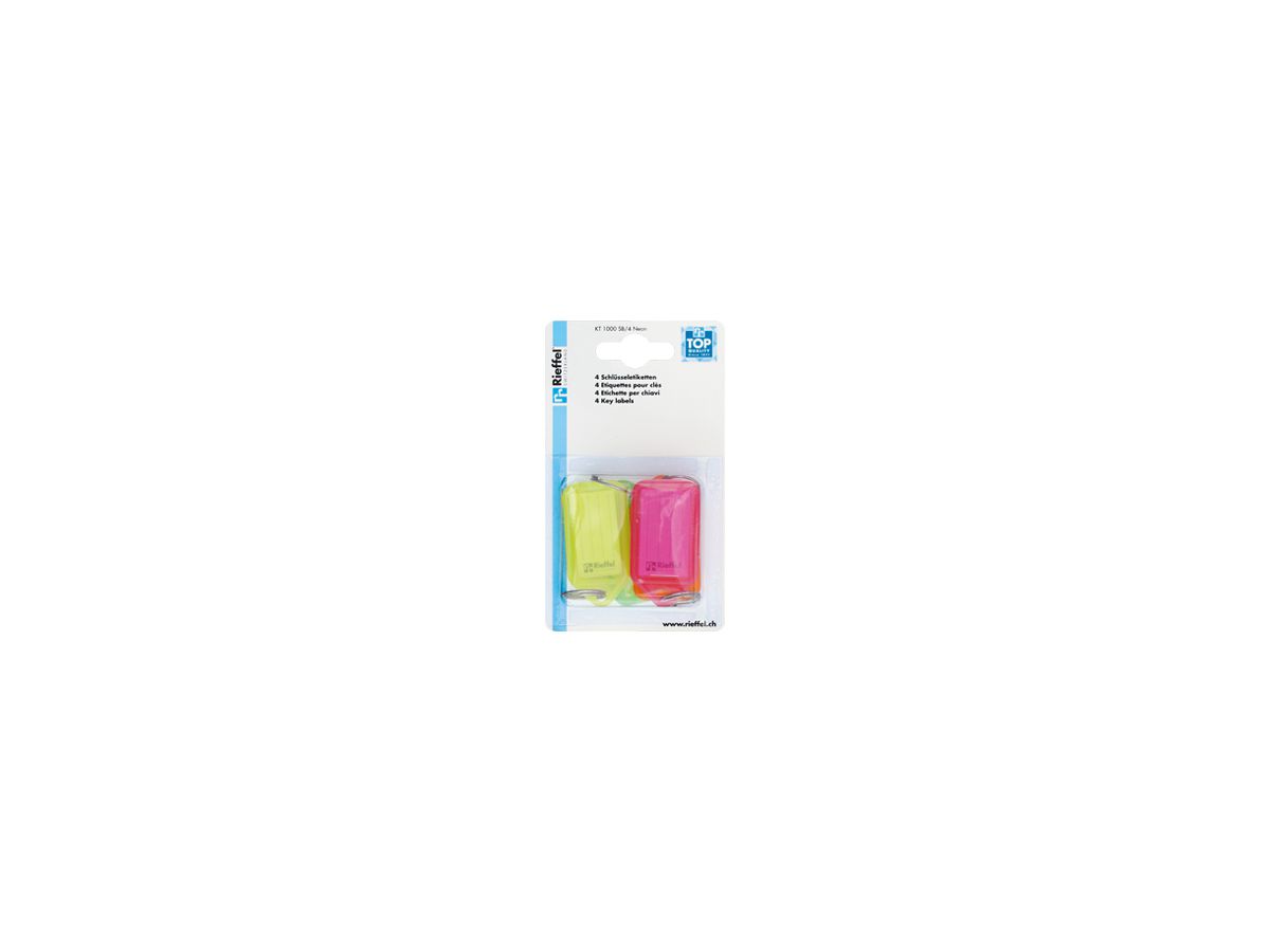 Bezeichnungsschild Rieffel KT 1000 22×38mm Kunststoff neon 4Stk