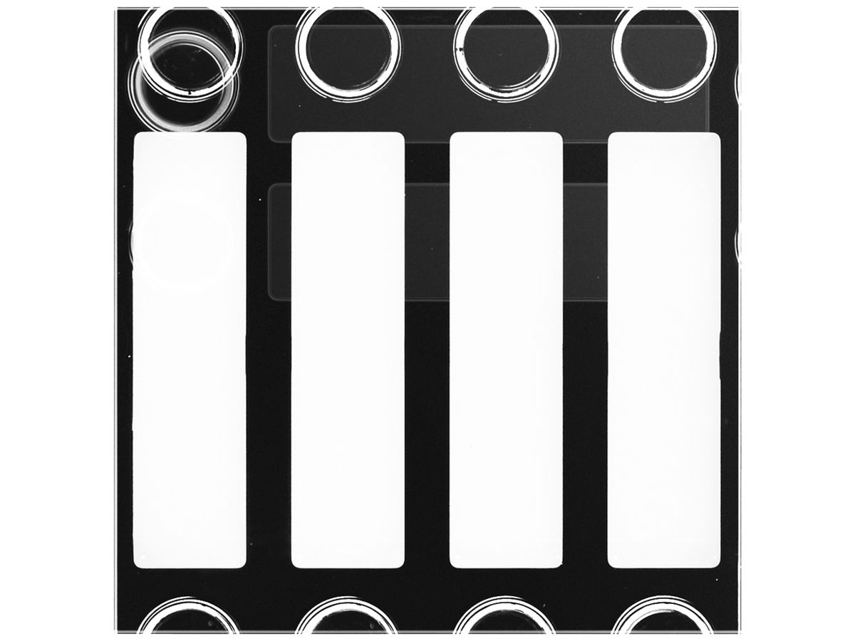 Frontplatte für Ruftastenmodul Urmet Alpha, 4×Taste (2×2), IP55, schwarz