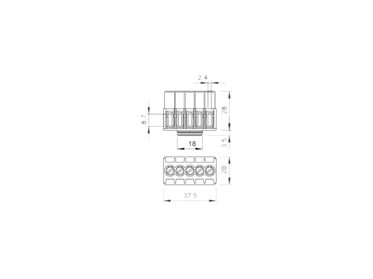 Klemmenleiste Bettermann 5P 1…4mm² 400V hellgrau