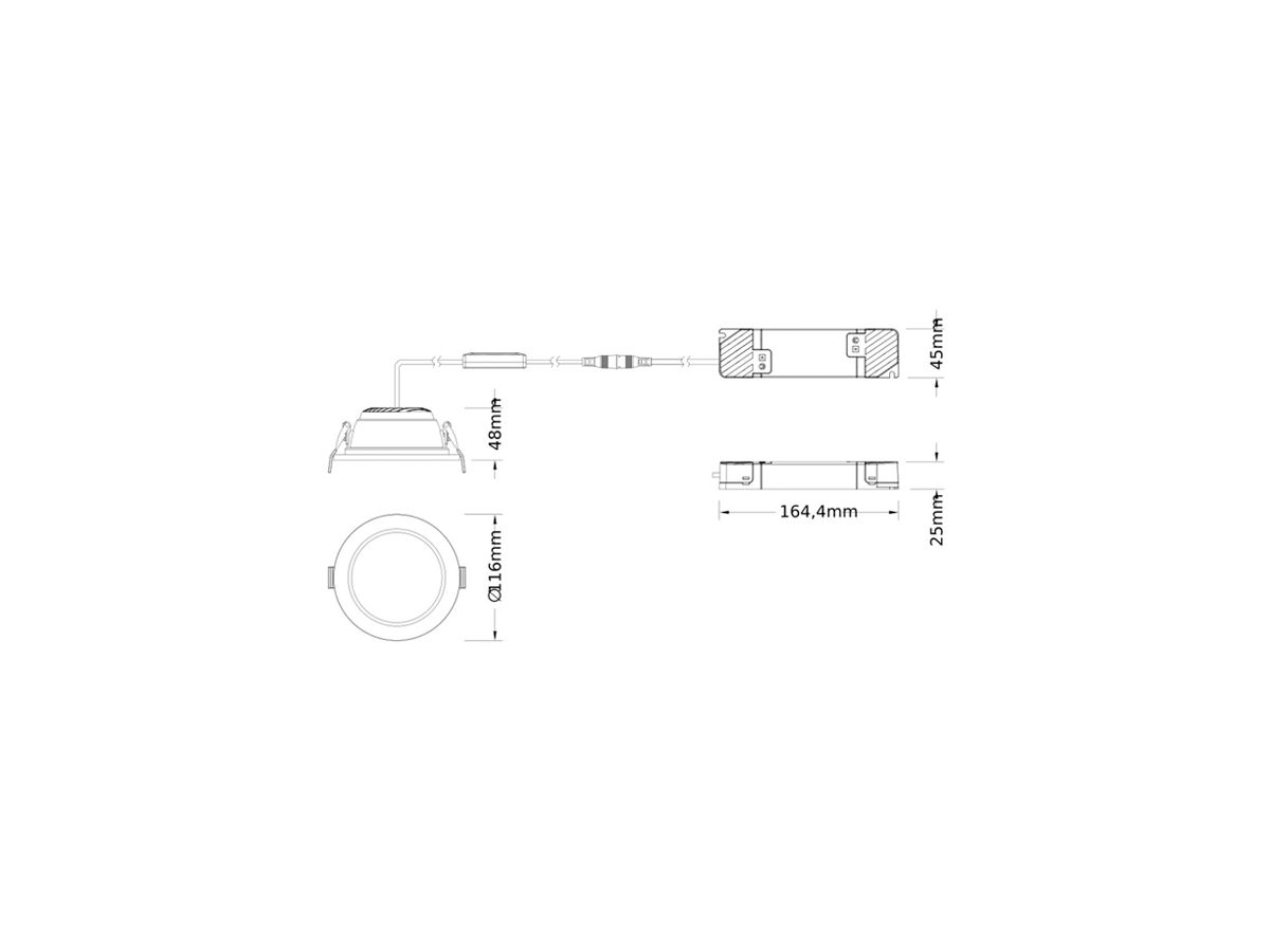 LED-Downlight LEDVANCE COMFORT OP 13W 1430lm 930/940 IP20/44 95° DALI Ø116 weiss