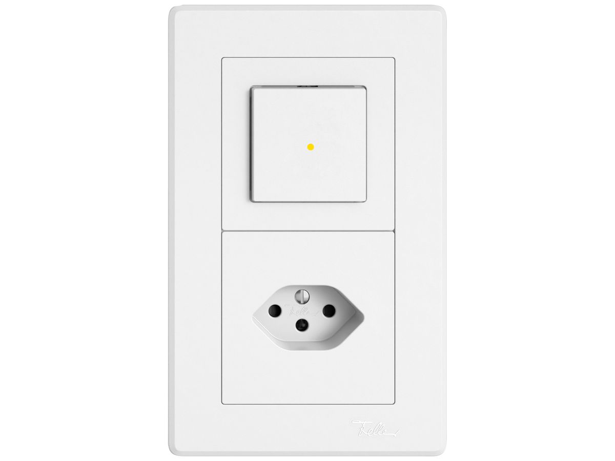 UP-Kombination EDIZIO.liv SNAPFIX® 2×1 156×96mm Schema 3/1L bel.+1×T13 bel.weiss