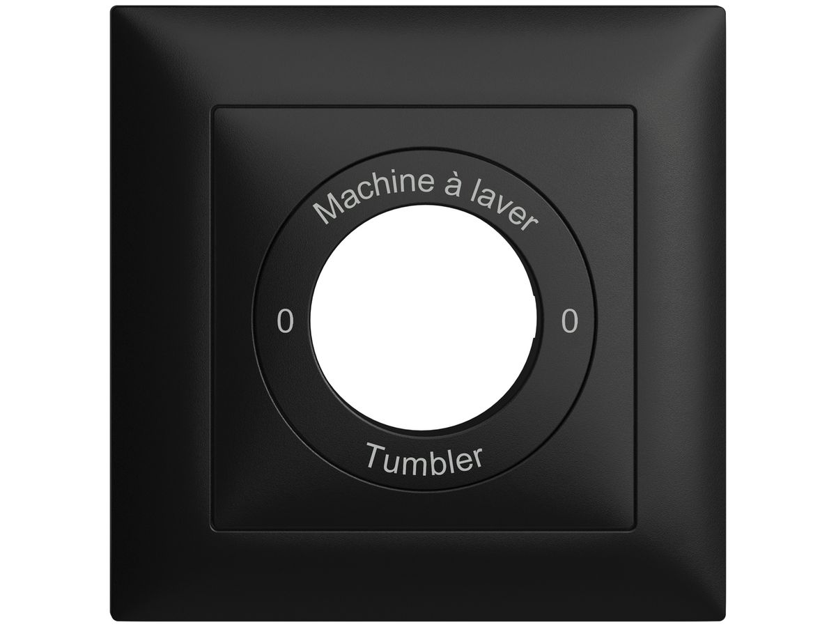 Frontset 0-Machine à laver-0-Tumbler EDIZIOdue 88×88mm schwarz