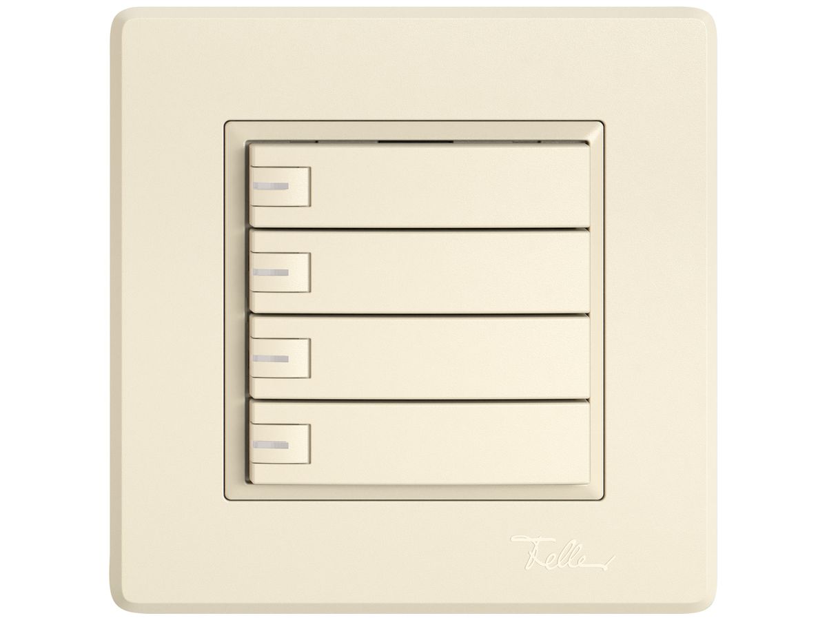 UP-KNX-Taster RGB EDIZIO.liv SNAPFIX® Temperaturfüh.RGB-LED 4×T 1-Tbed.cr