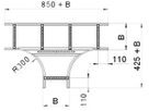 T-Abzweig horizontal Bettermann 400×60mm für Kabelleiter A2