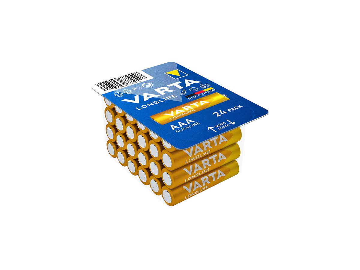 Batterie Alkali VARTA Longlife AAA Pack à 24 Stück