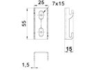 Hakenschiene Bettermann 55mm Stahl rostfrei