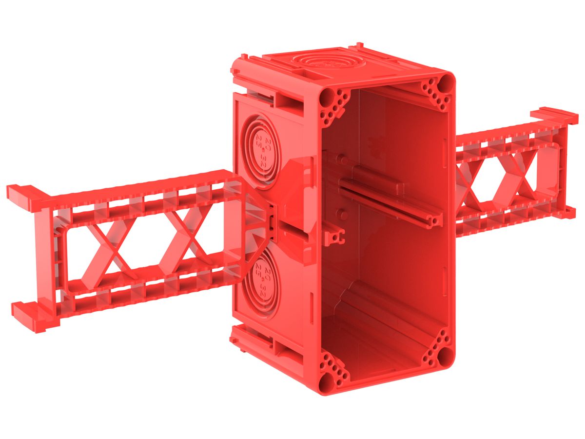 Einlasskasten CRALLO-LEU 138×302×73mm 2×1 halogenfrei rot