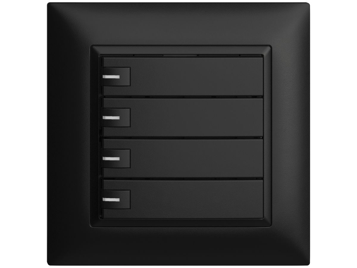 UP-Taster KNX 4-fach EDIZIOdue schwarz RGB mit LED