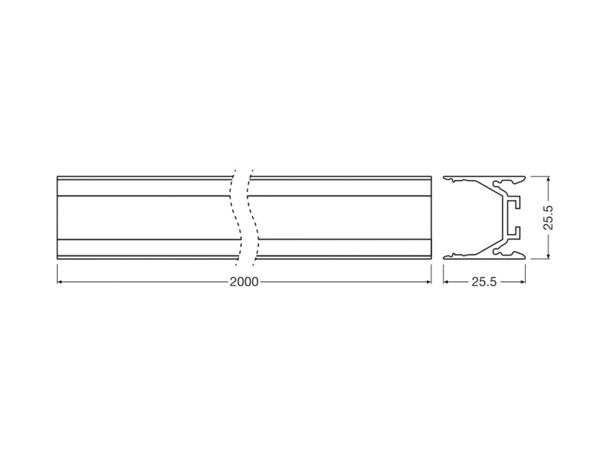 Profil LEDVANCE LS AY 2000×25.5×25.5mm Aluminium