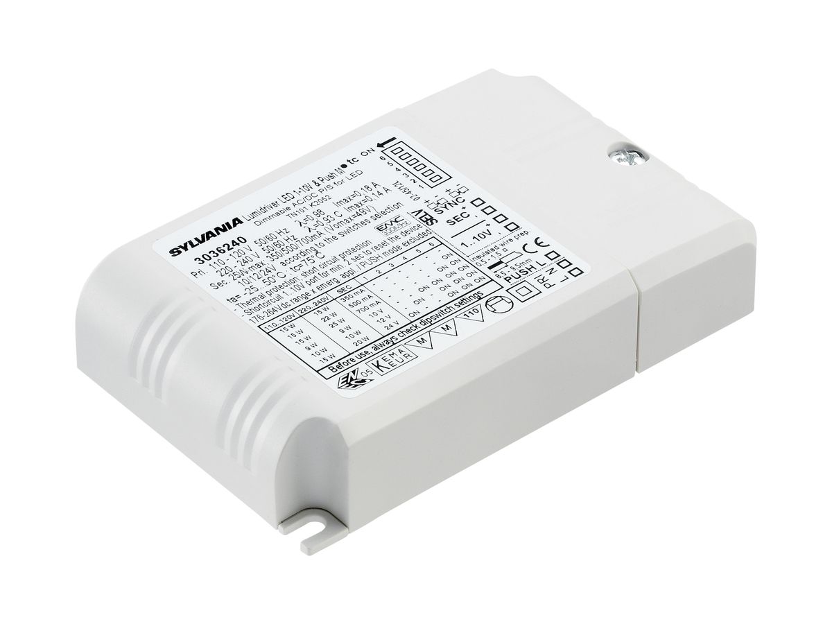 LED-Konverter Lumidriver, 15…25W dimmbar 1…10V+Taster