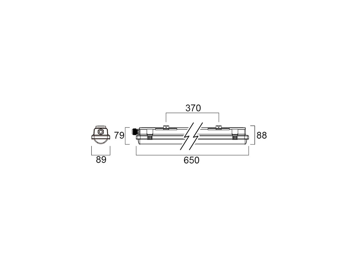 LED-Feuchtraumleuchte Sylvania RESISTO 600 19W 2500lm 840 IP66 650mm grau