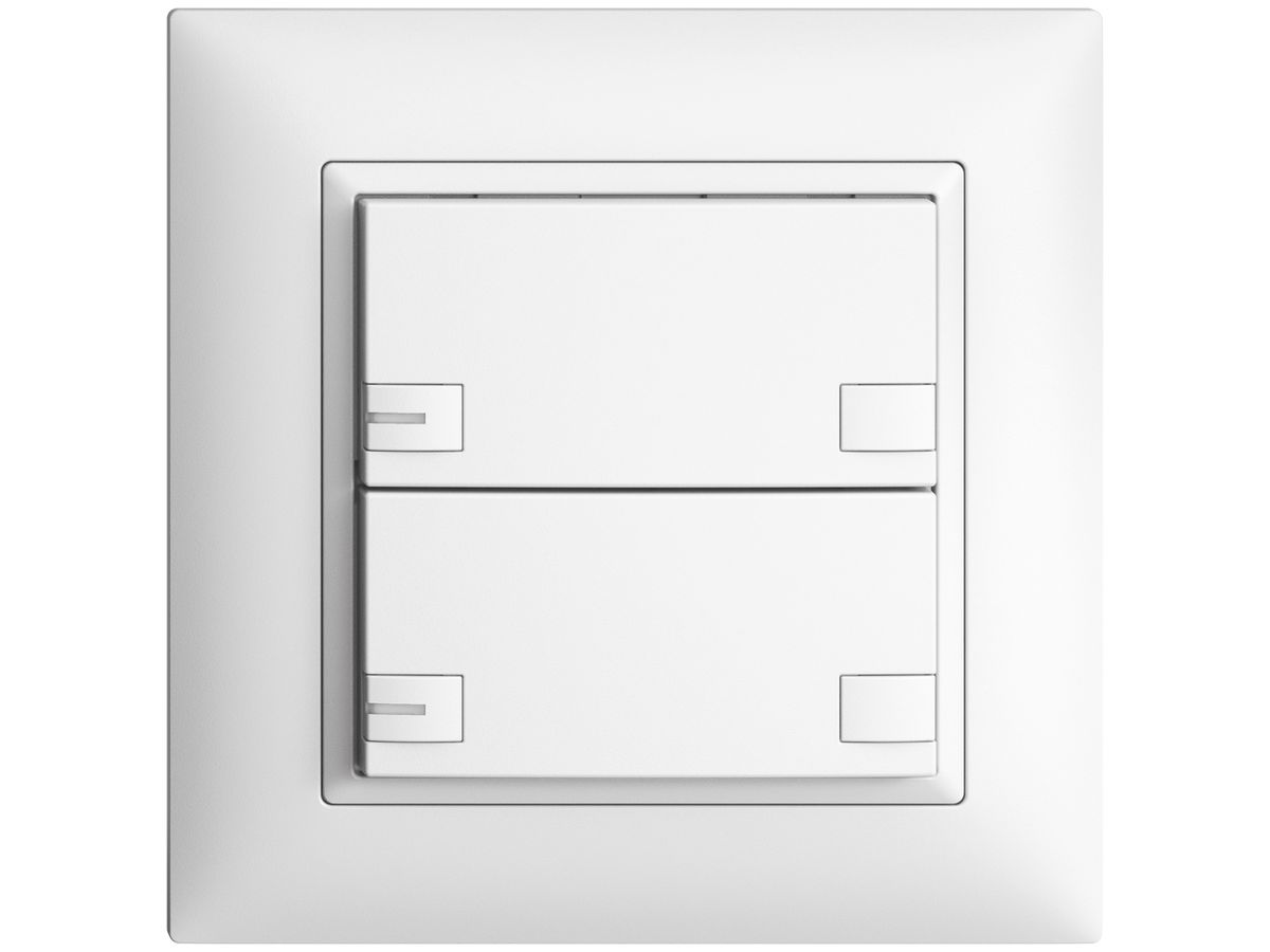 UP-Universaltaster 2×2T Schraubklemme EDIZIOdue weiss, mit LED