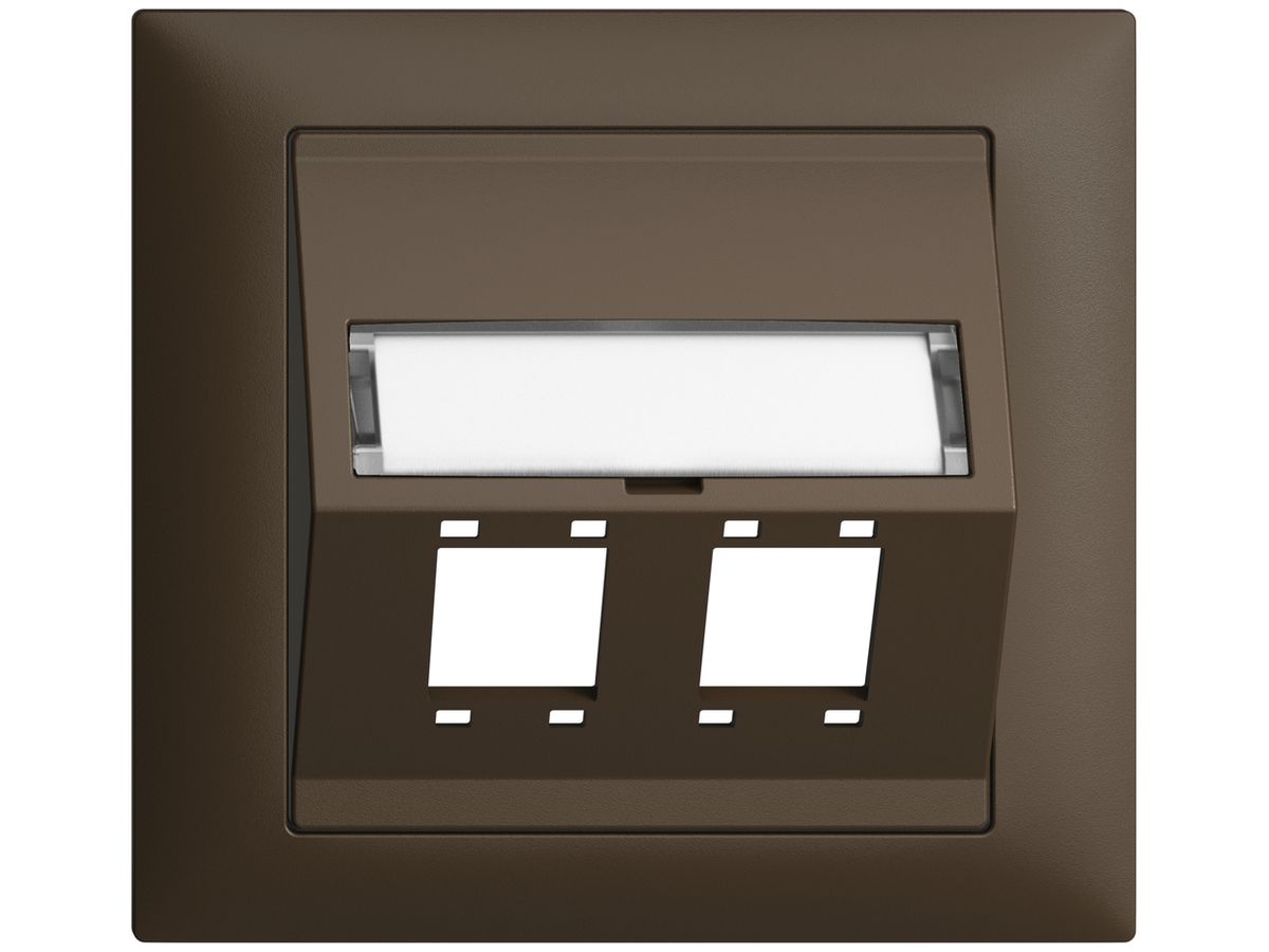 EB-Montageset EDIZIOdue FKE Schrägauslass 2×R&M Kat.5e/6/LC spezial, coffee